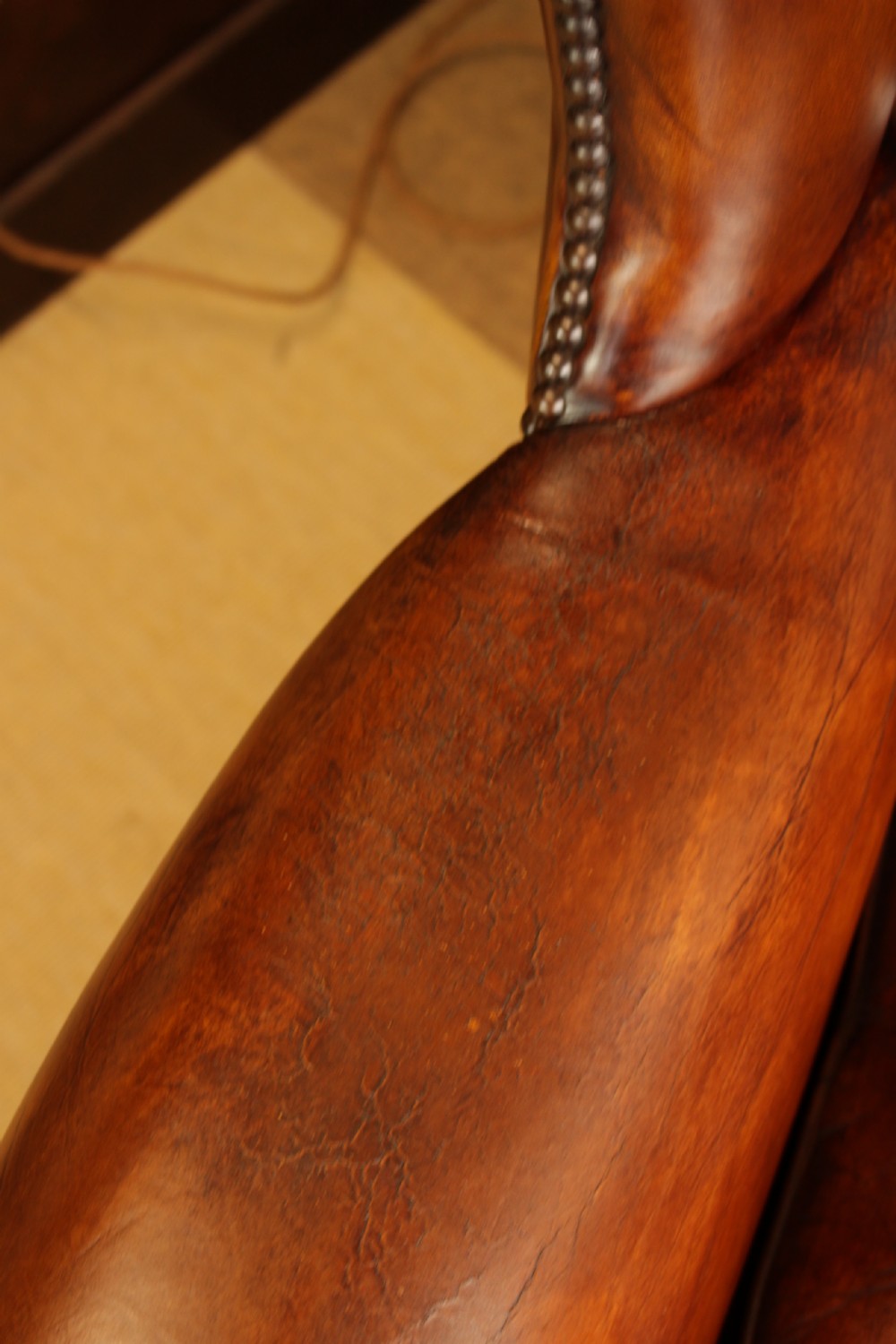 A Leather Button Back Arm Chair  View IV