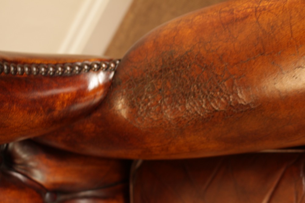 A Leather Button Back Arm Chair  View VI