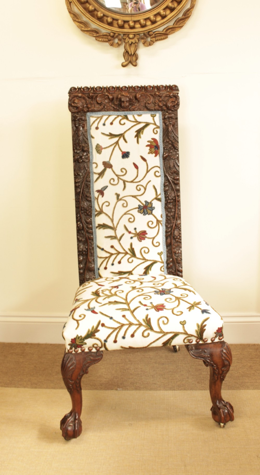 A High Backed Carved Chair
