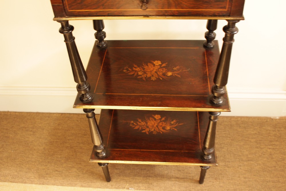 A French Marquetry Rosewood & Box Wood Side Table  View IV