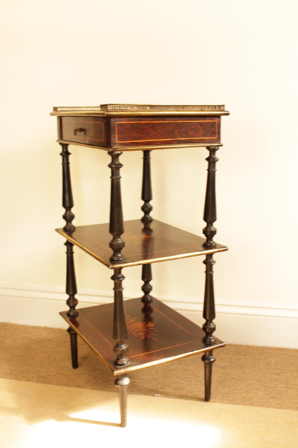 A French Marquetry Rosewood & Box Wood Side Table  View VII
