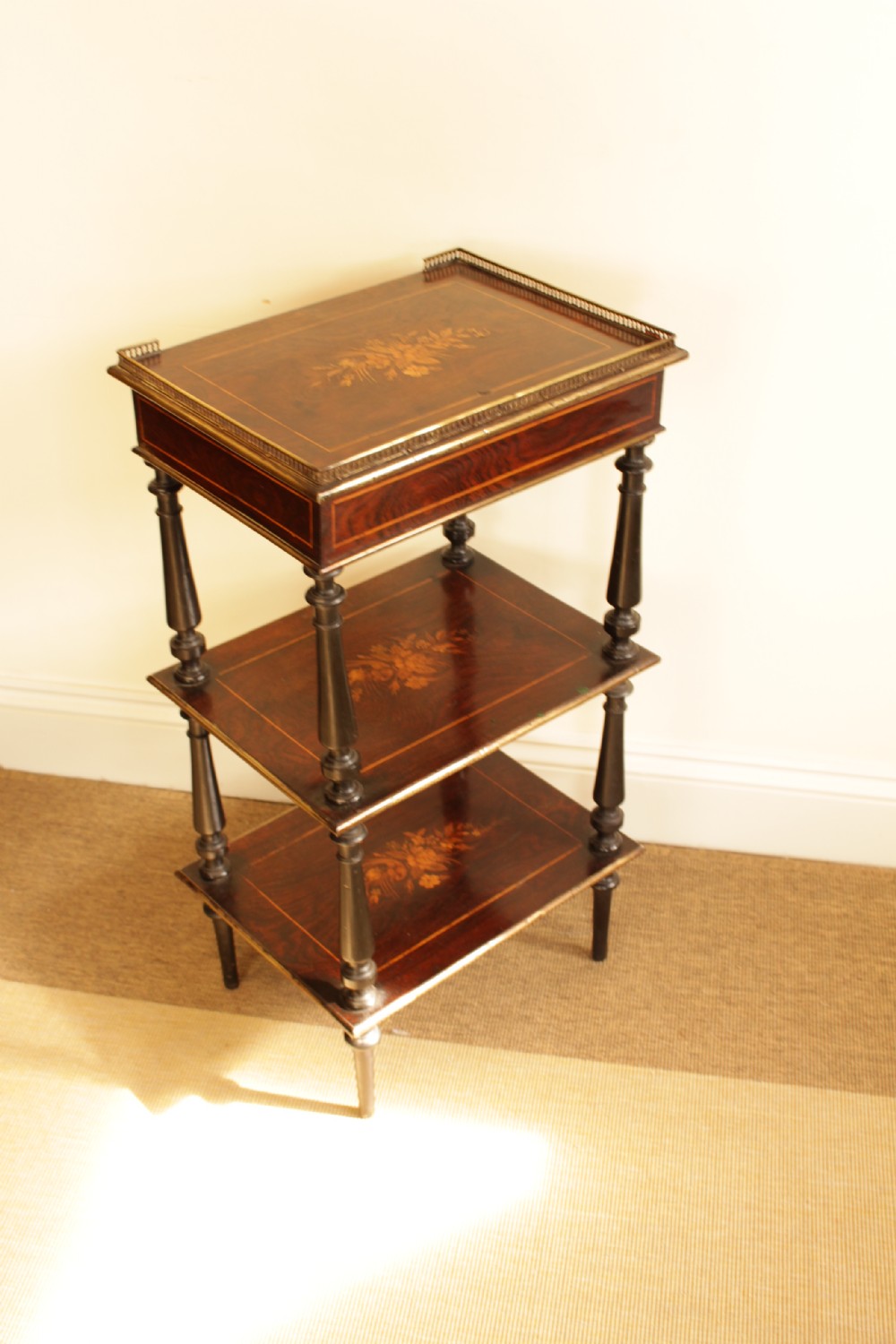 A French Marquetry Rosewood & Box Wood Side Table  View IX