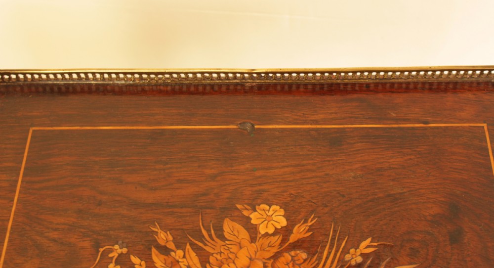 A French Marquetry Rosewood & Box Wood Side Table  View X