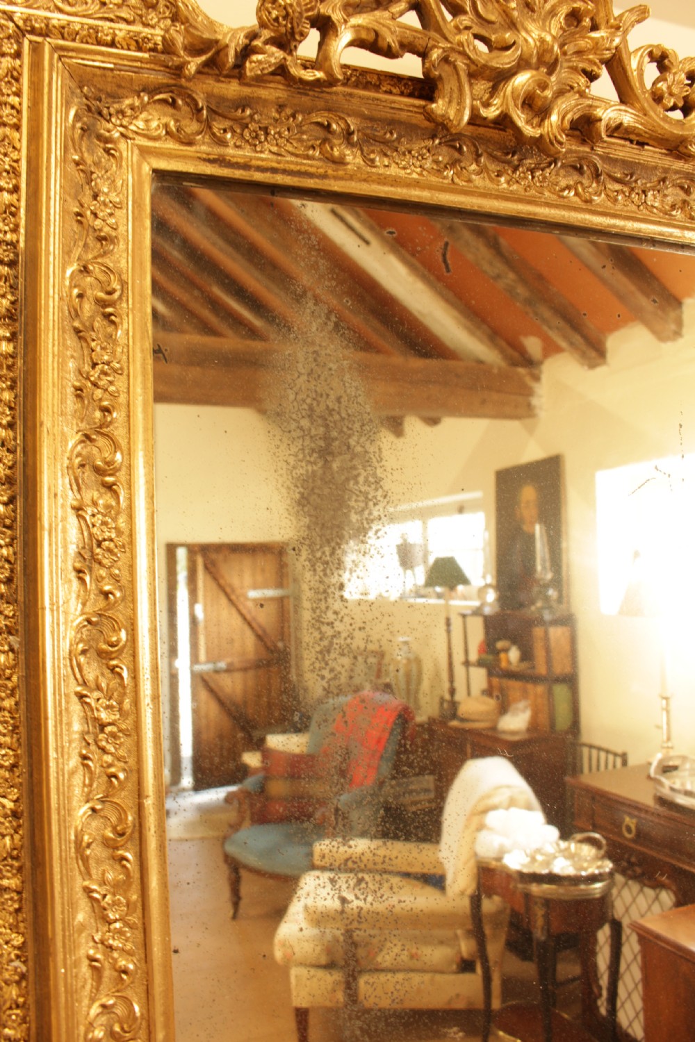 19th Century French Gilt Mirror View VIII