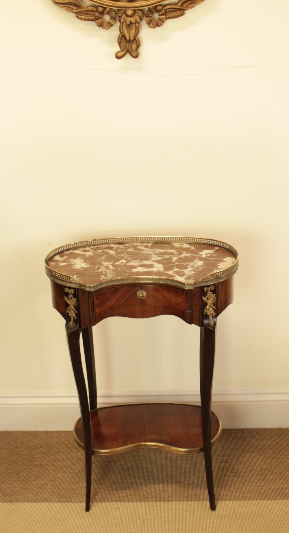 A 19th C. French Rosewood Kidney Shape Side Table 