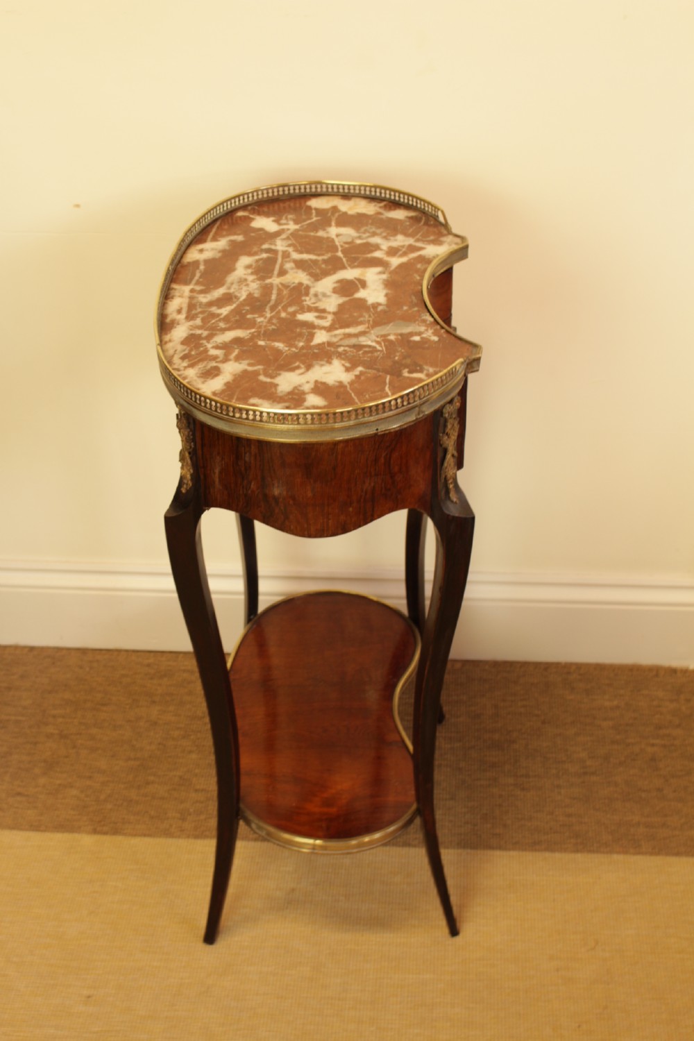 A 19th C. French Rosewood Kidney Shape Side Table  View VIII