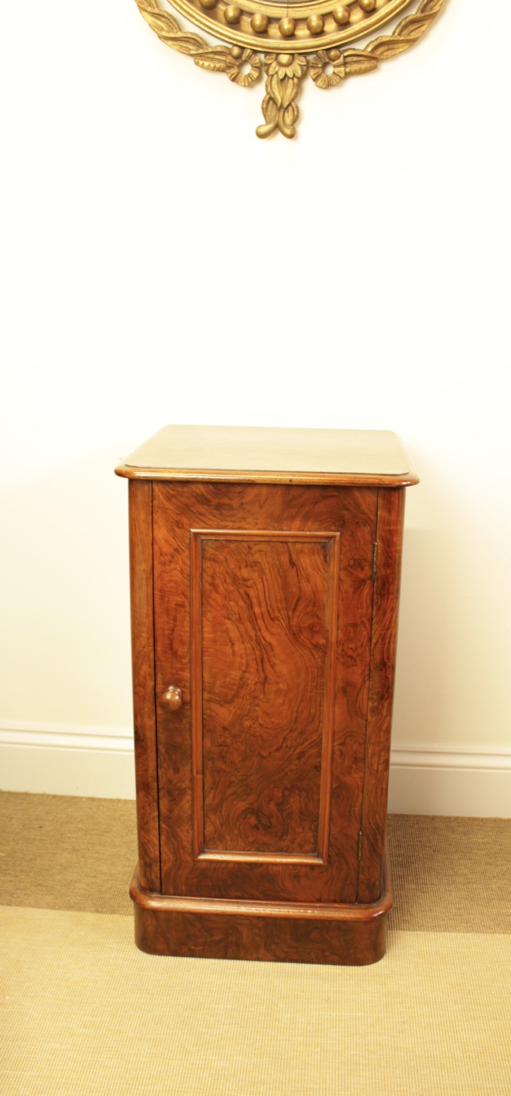 A Burr Walnut Bedside  Cabinet 