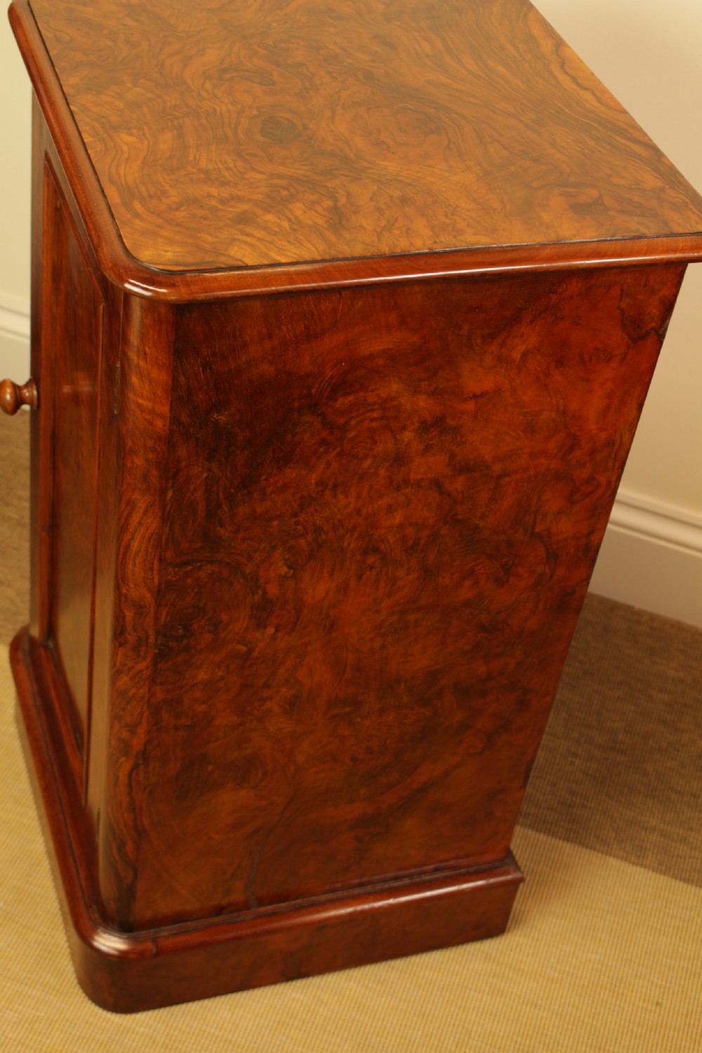 A Burr Walnut Bedside  Cabinet  View VII