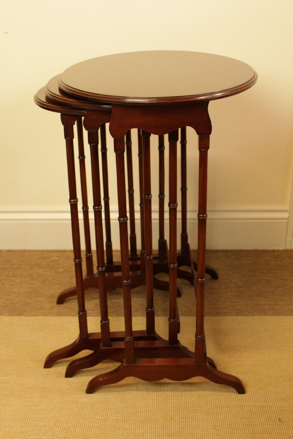 A Set Of Three Mahogany Nest Of Tables View VIII