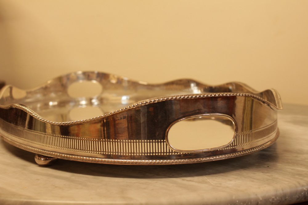 A Large Silver Plated Gallery Tray   View II