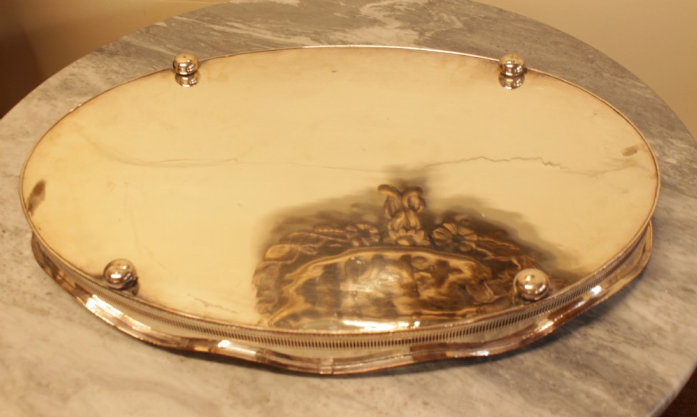 A Large Silver Plated Gallery Tray   View III