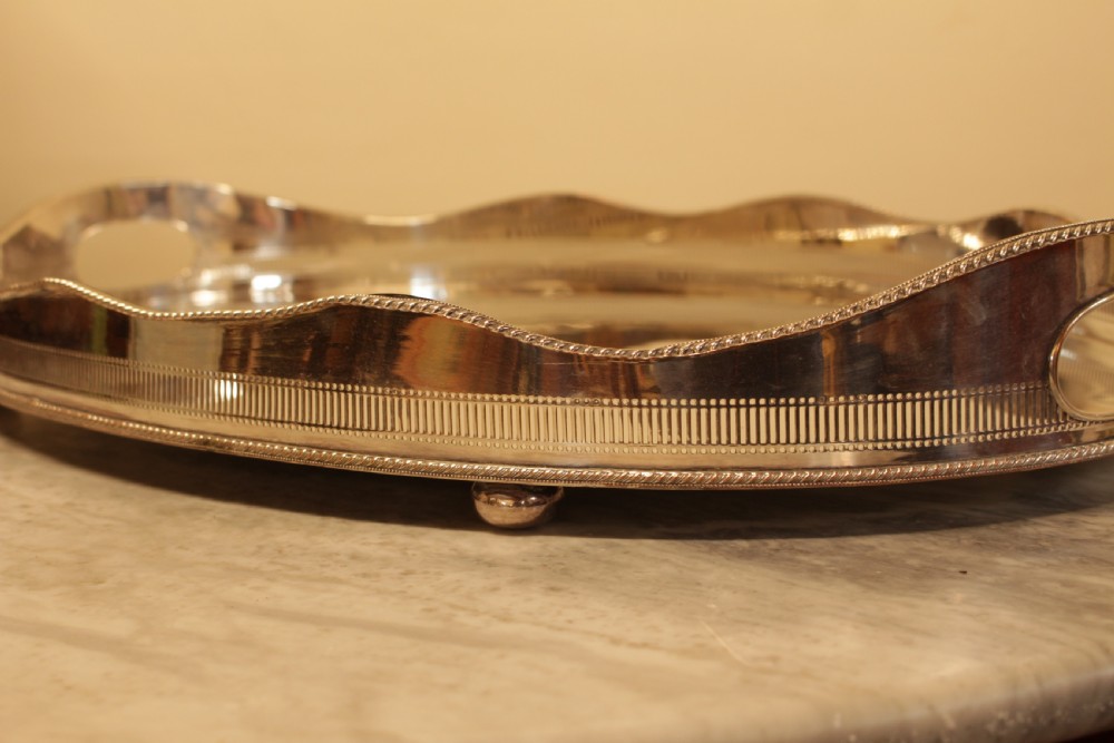 A Large Silver Plated Gallery Tray   View IV