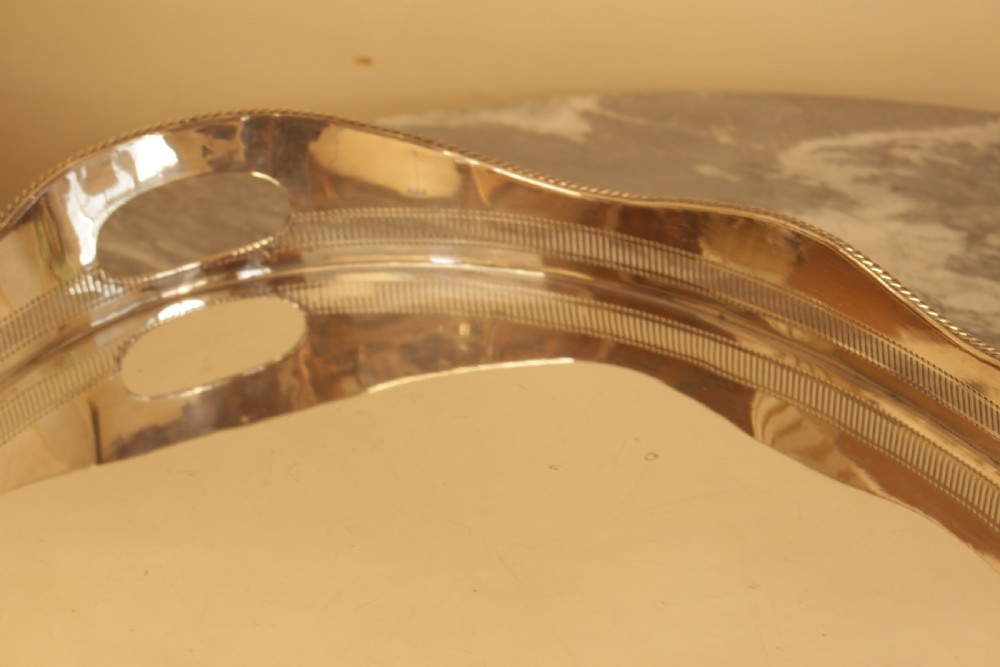 A Large Silver Plated Gallery Tray   View VI