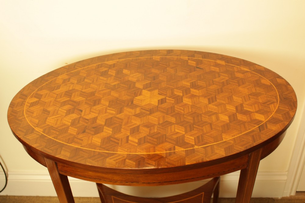 A French Oval Marquetry Table 