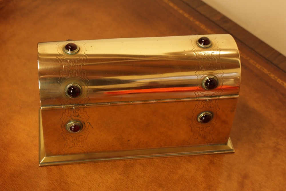 A Brass And Cabochon Desk Tidy   View III