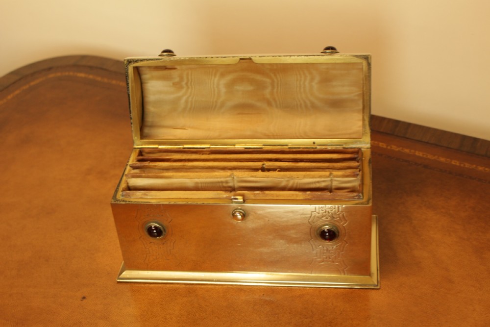 A Brass And Cabochon Desk Tidy   View VII
