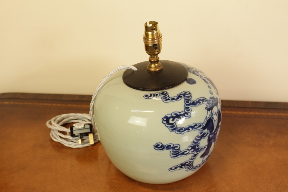 A 19th C. Chinese Pot Table Lamp  View II