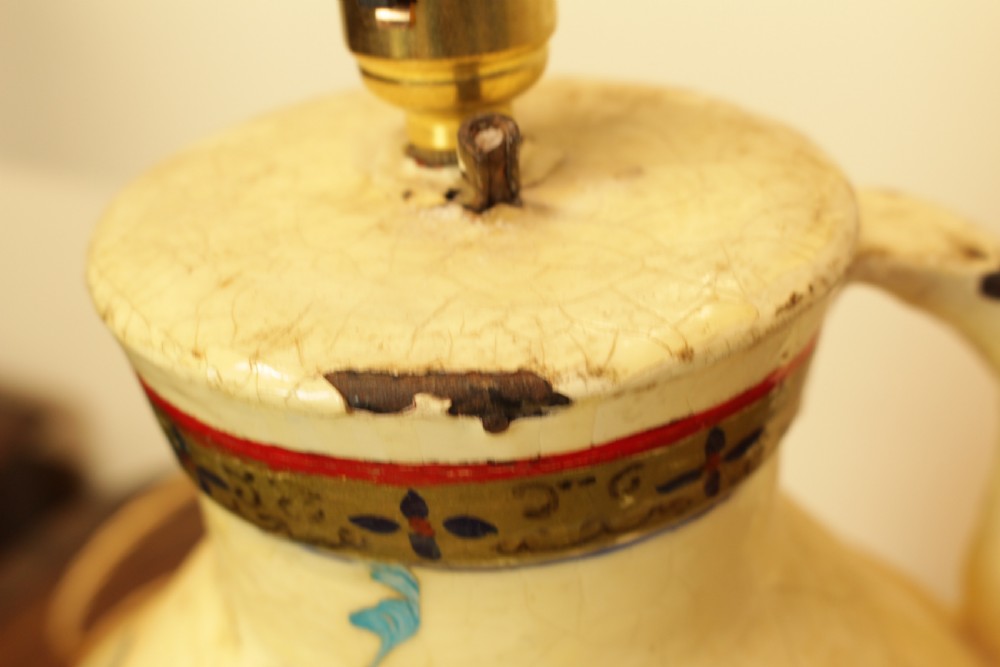 A Persian Container Converted To A Table Lamp   View VI