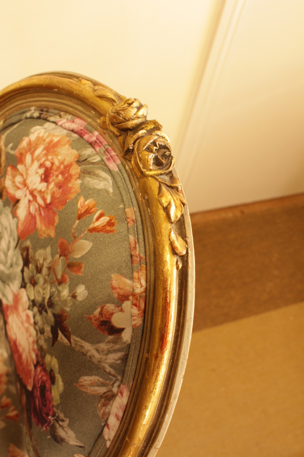 A 19th C. French Painted & Gilt Open Arm Chair  View V