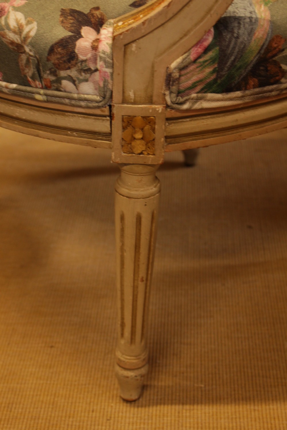 A 19th C. French Painted & Gilt Open Arm Chair  View VIII