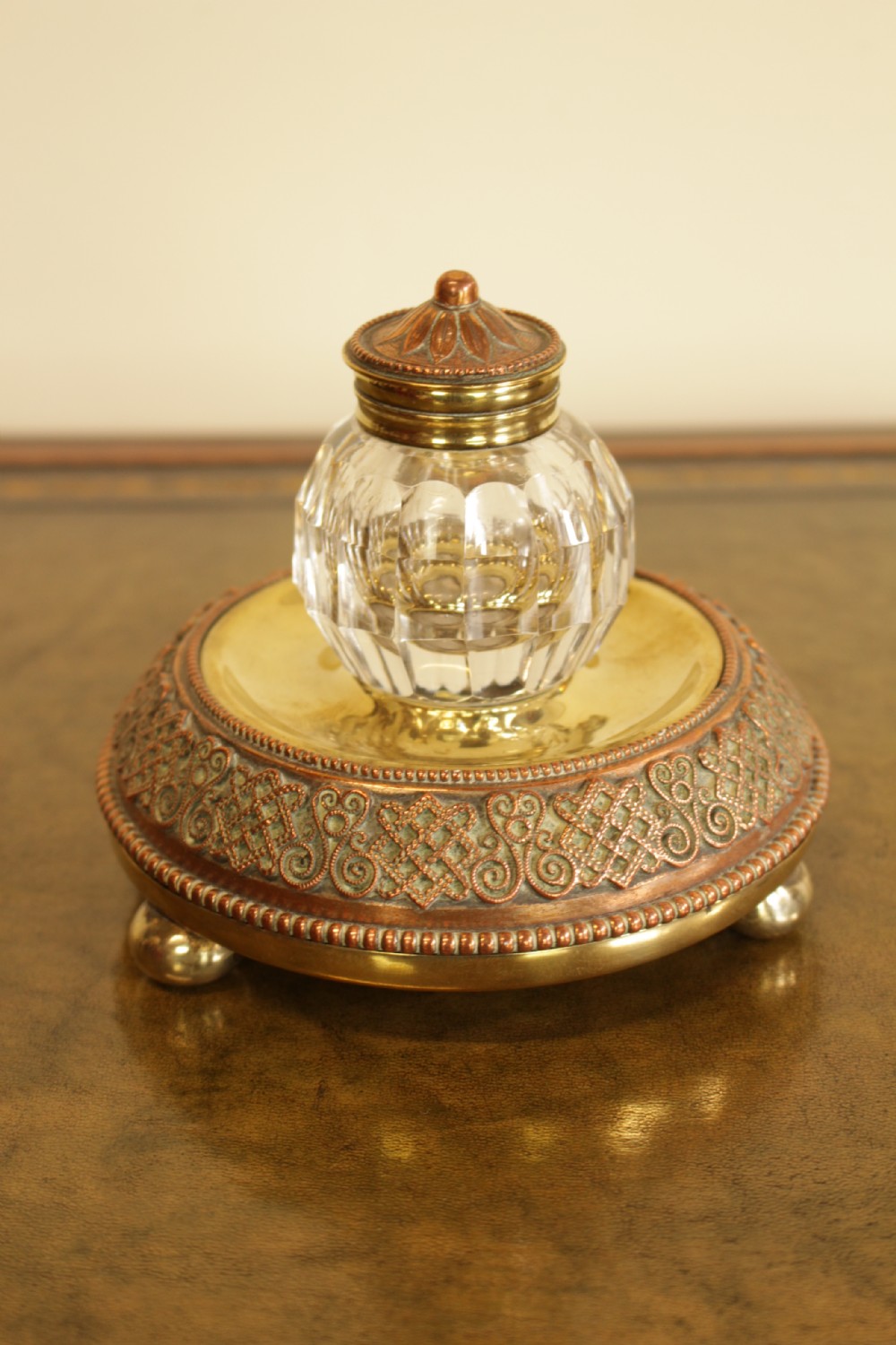 A 19th Copper on Brass Inkwell