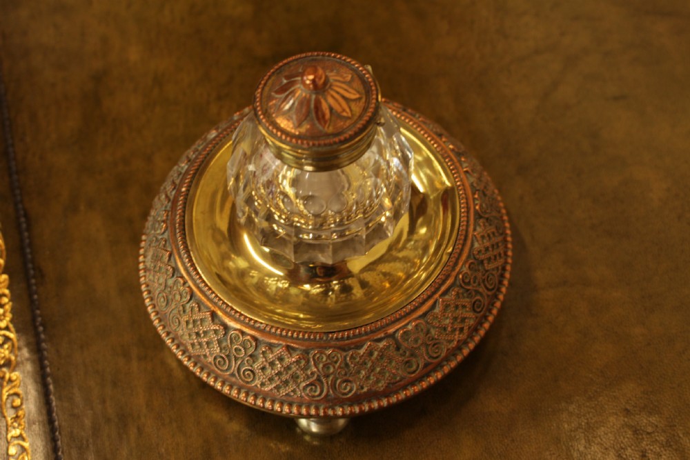 A 19th Copper on Brass Inkwell View VI