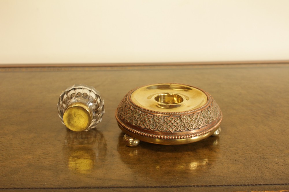 A 19th Copper on Brass Inkwell View X