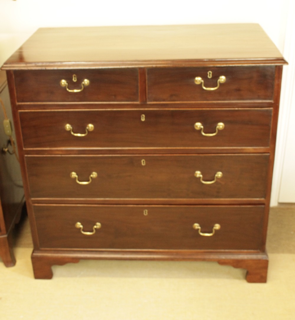 A Georgian Mahogany Chest Of Drawers 