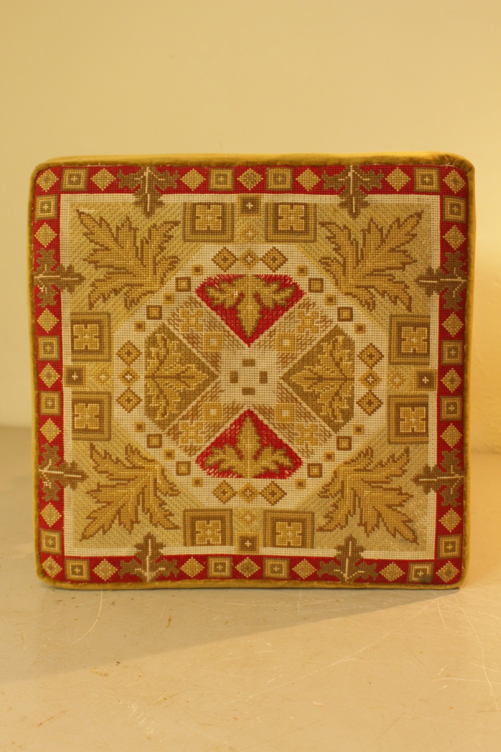 Aesthetic Movement Stool With Needle Work   View II