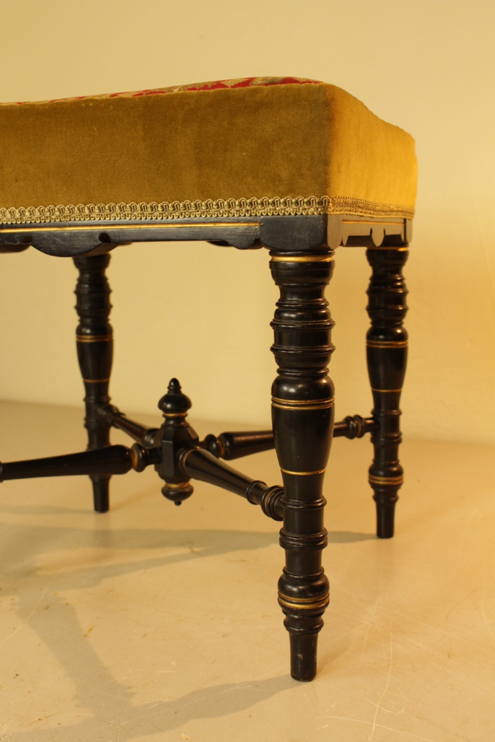 Aesthetic Movement Stool With Needle Work   View VI