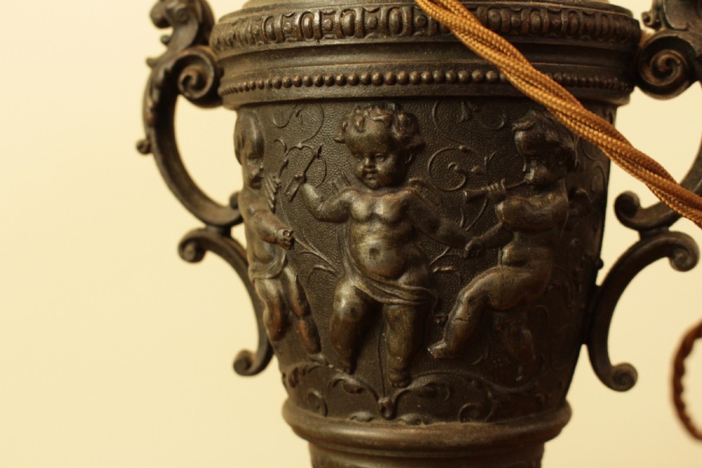 A Cast Metal Urn Table Lamp  View II