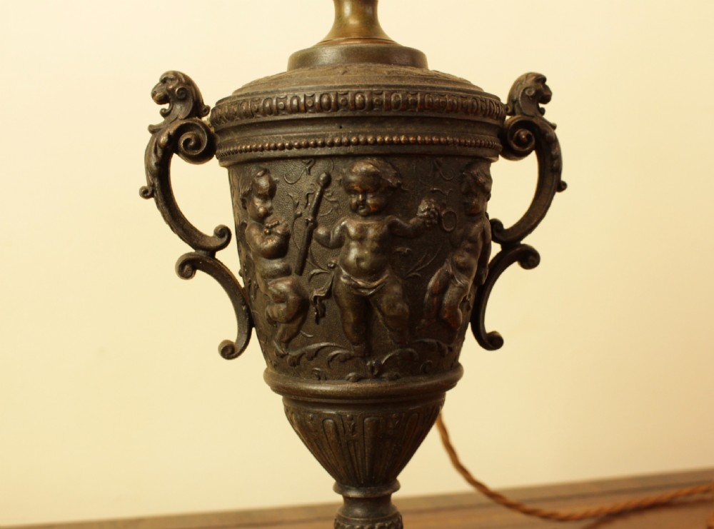 A Cast Metal Urn Table Lamp  View III