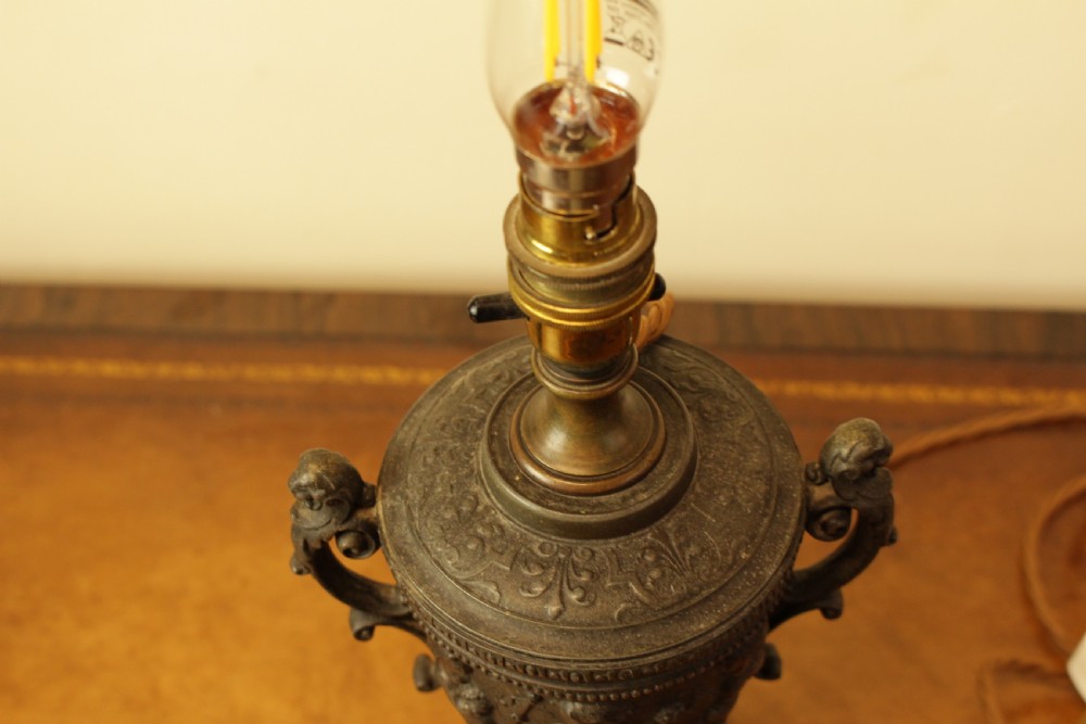 A Cast Metal Urn Table Lamp  View VII