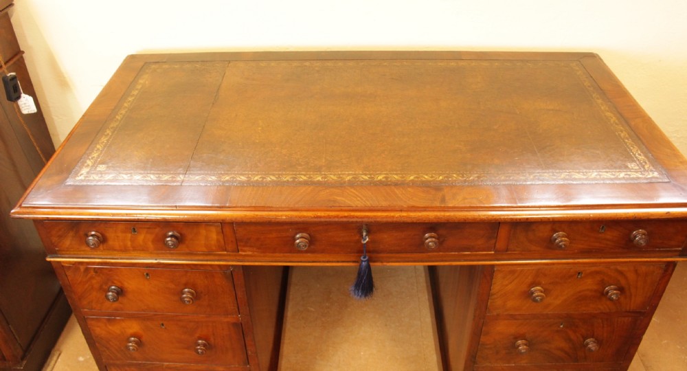 A 19th Century Mahogany Pedestal Desk  View V