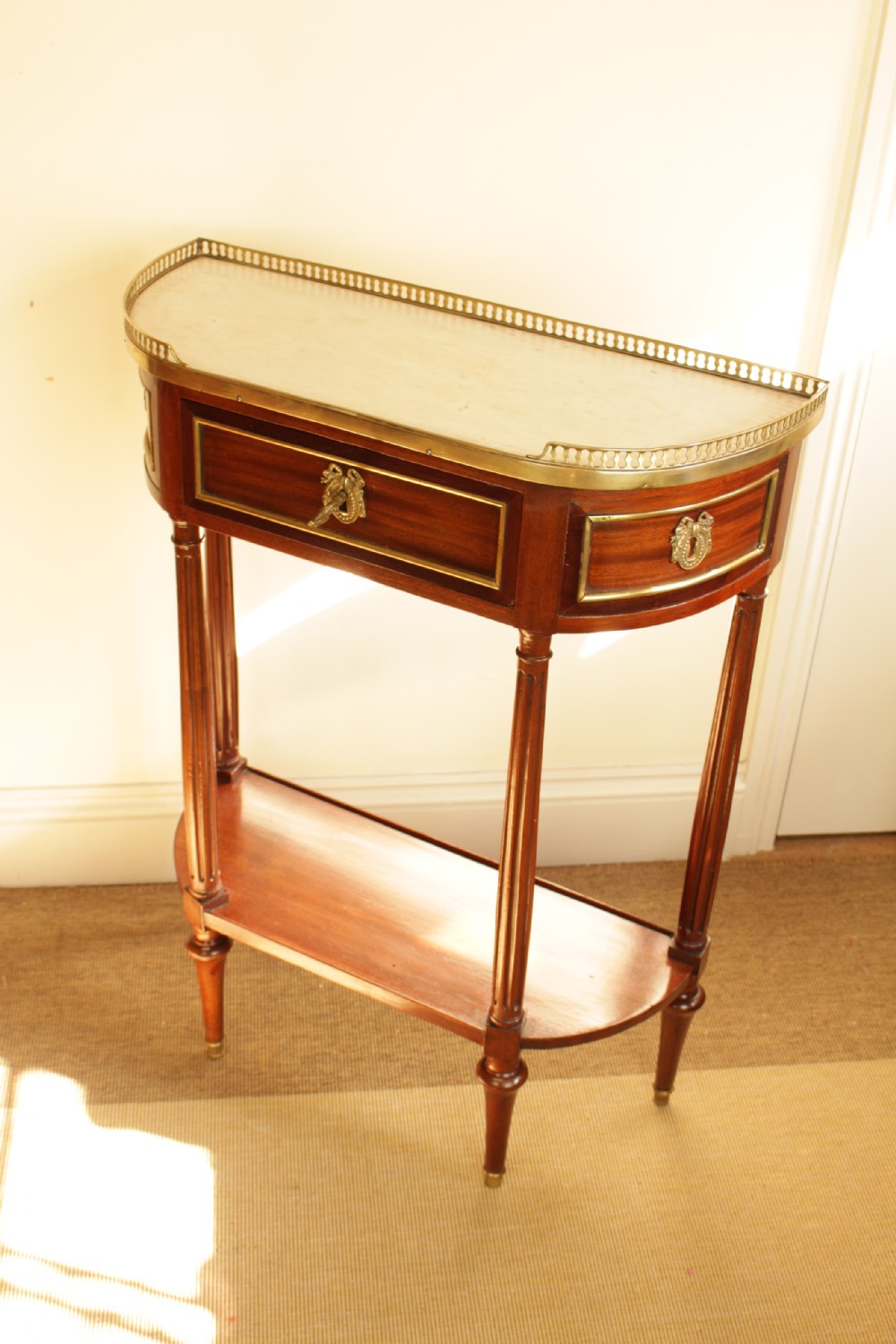 A Mahogany Marble Top Console Table  View IV