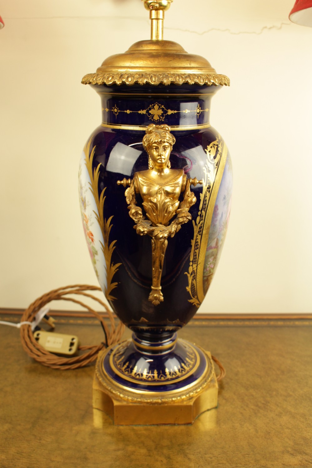 A French Sevres Porcelain Ormolu Cobalt Blue Table Lamp View III