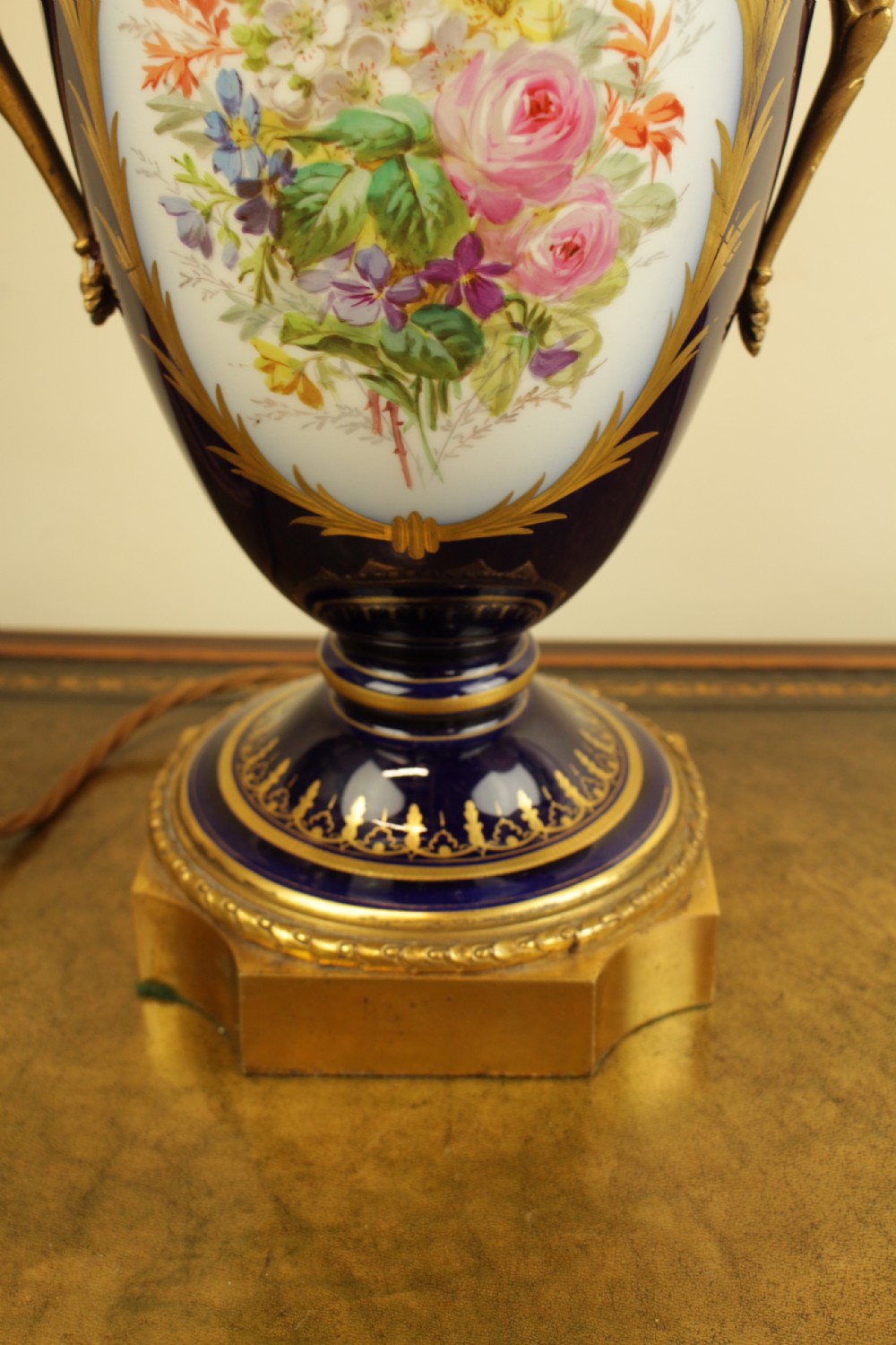 A French Sevres Porcelain Ormolu Cobalt Blue Table Lamp View V
