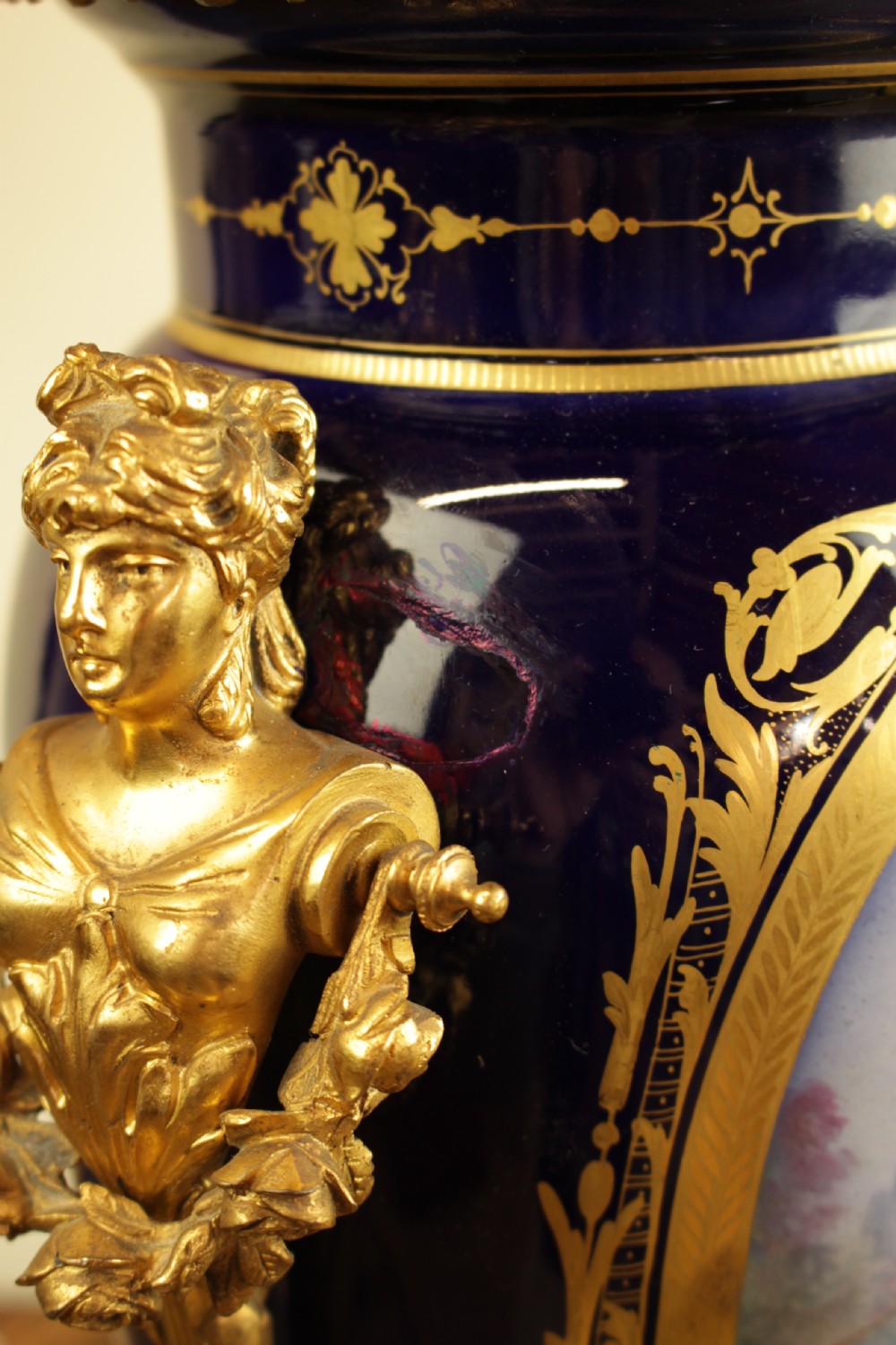 A French Sevres Porcelain Ormolu Cobalt Blue Table Lamp View X