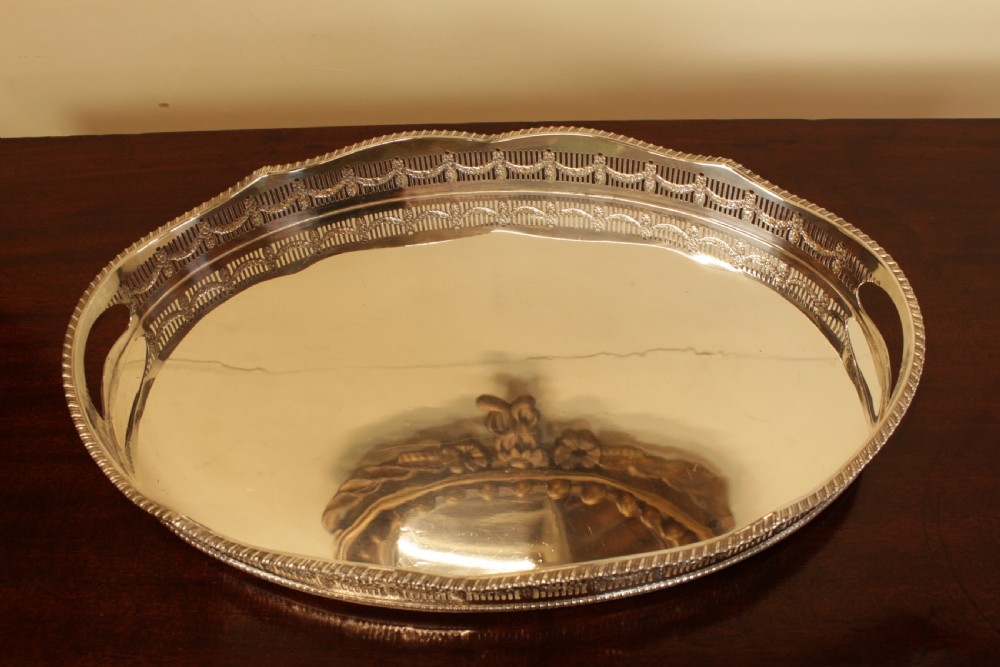 An Oval Silver Plate Tray  View II