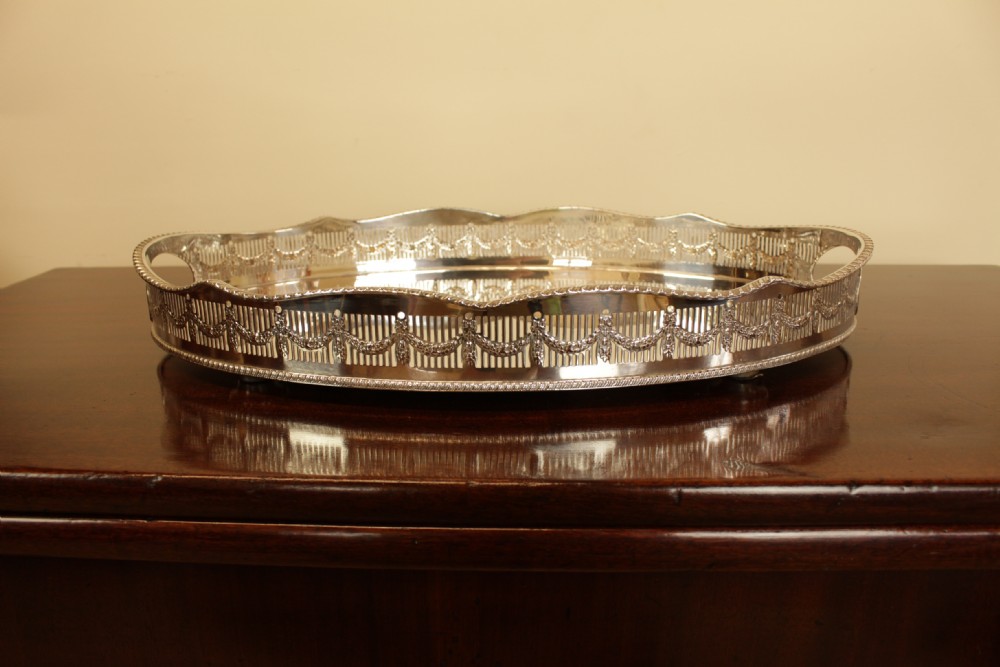 An Oval Silver Plate Tray  View III