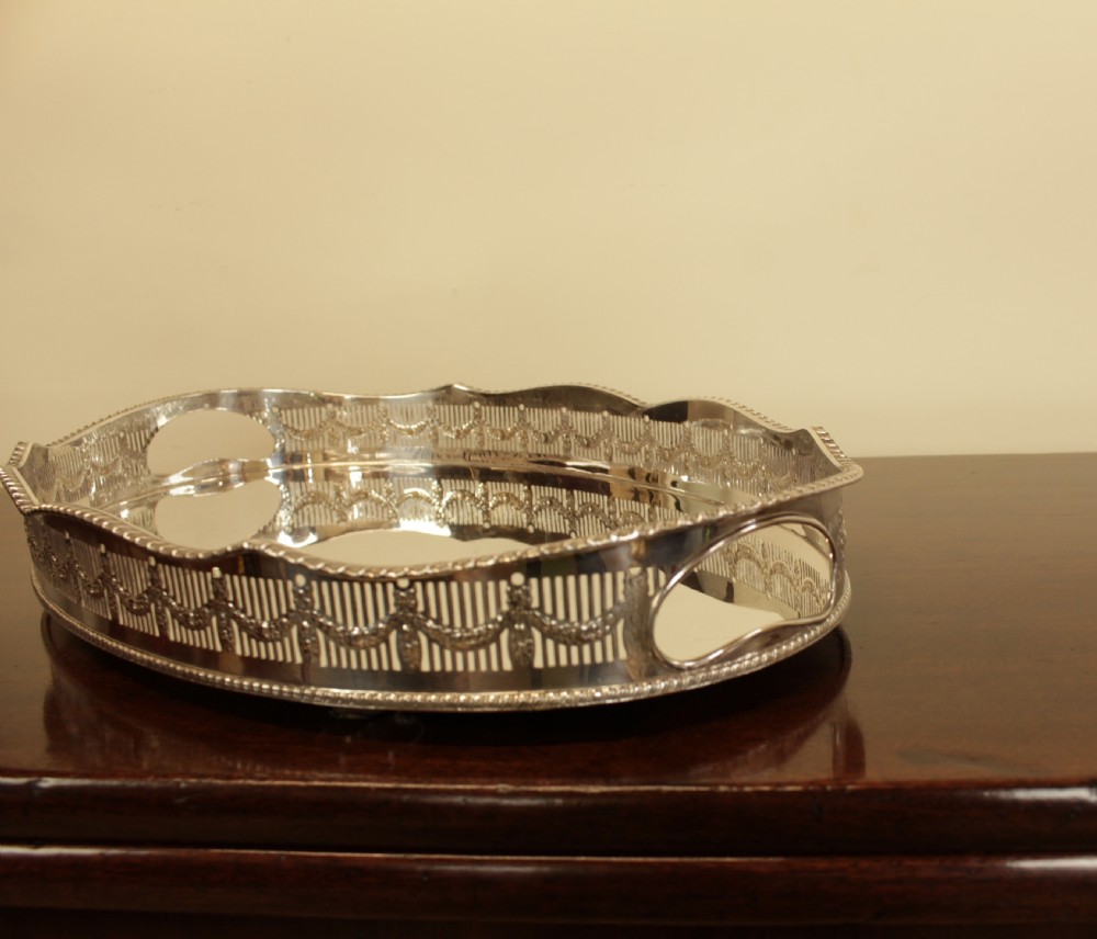 An Oval Silver Plate Tray  View IV