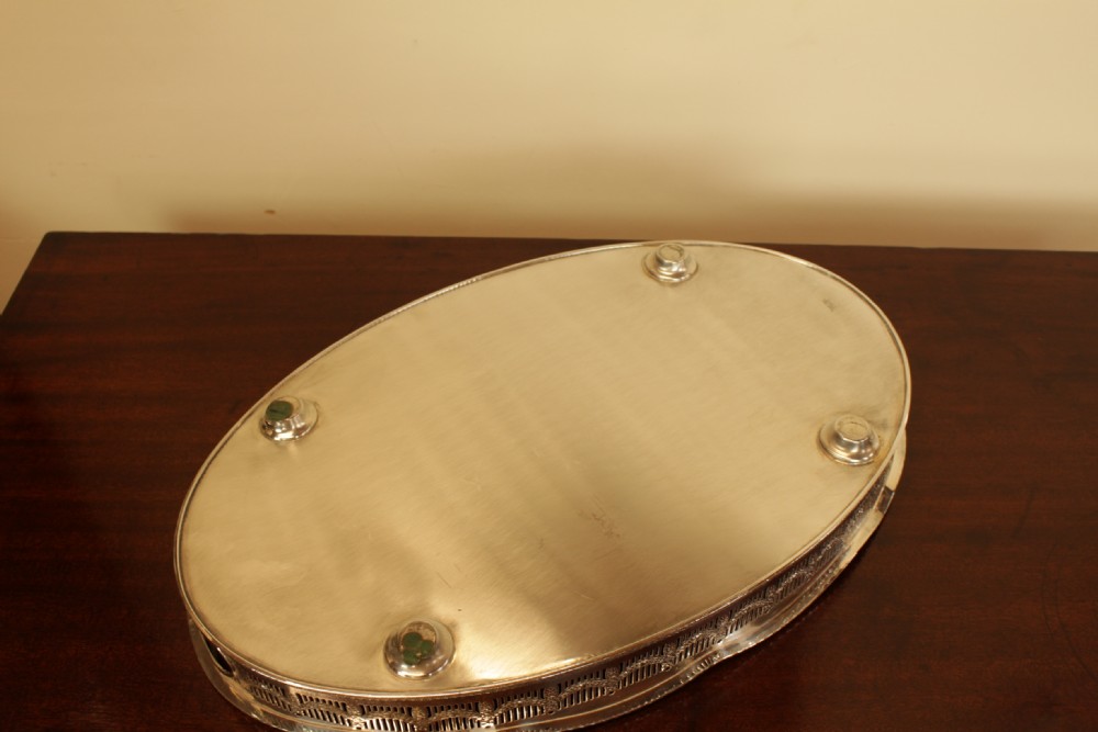 An Oval Silver Plate Tray  View V