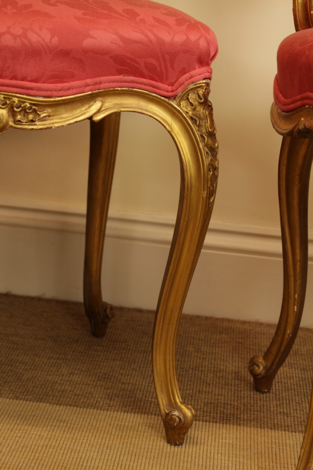A Pair Of Early 19th C. Gilt Mahogany Occasional Chairs View VIII