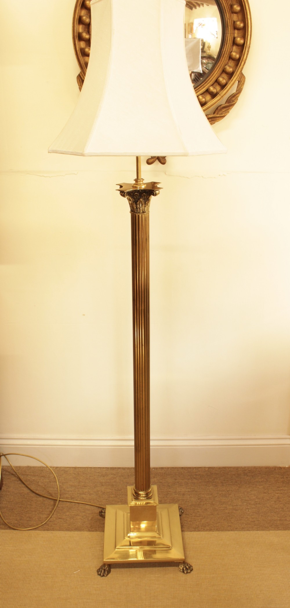 A Brass Corinthian Standard Lamp