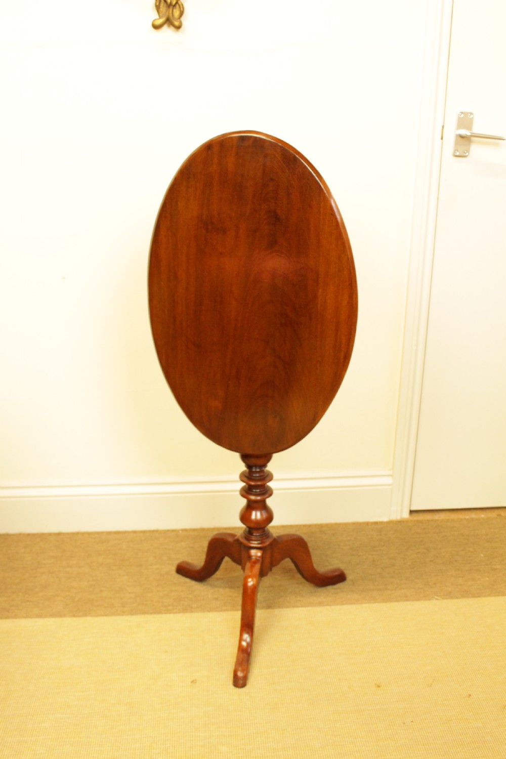 A 19th Century Solid Mahogany Oval Tilt Top Table 