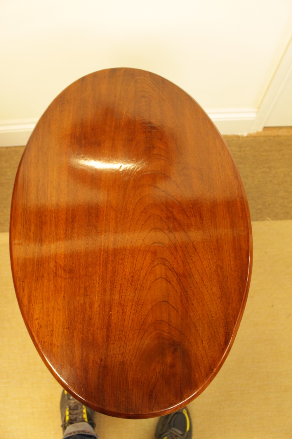 A 19th Century Solid Mahogany Oval Tilt Top Table  View V