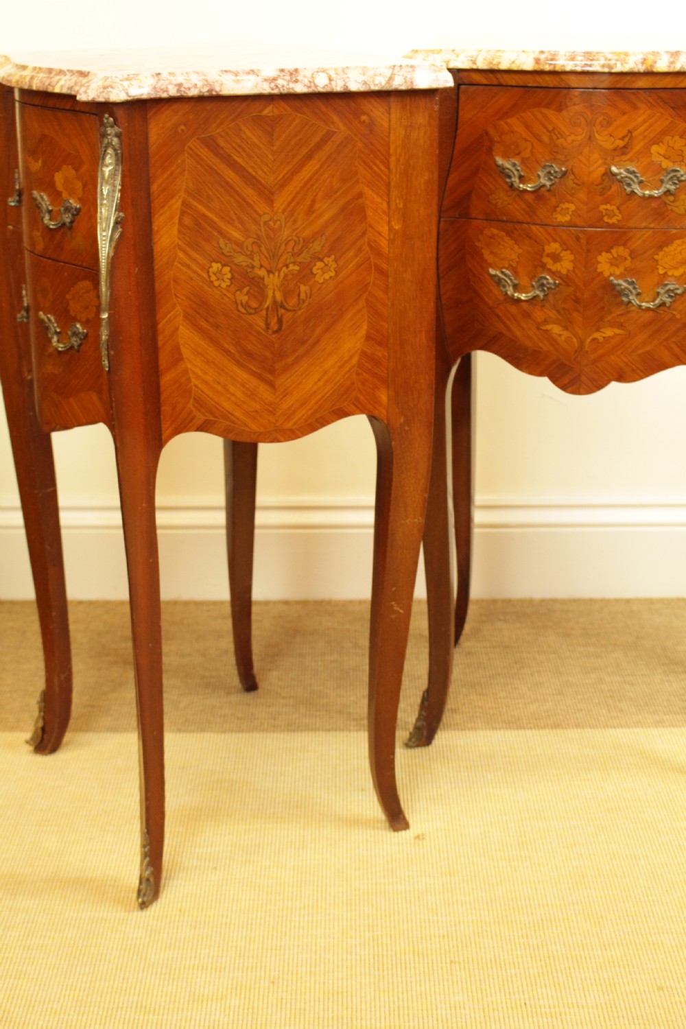 A Pair Of 1920's French Marble Top Bedsides  View II