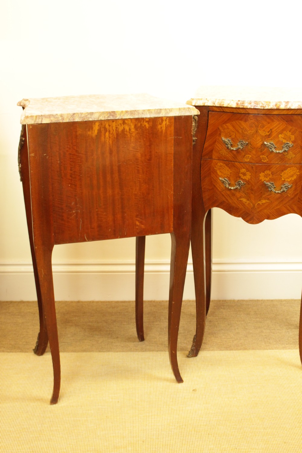 A Pair Of 1920's French Marble Top Bedsides  View VI