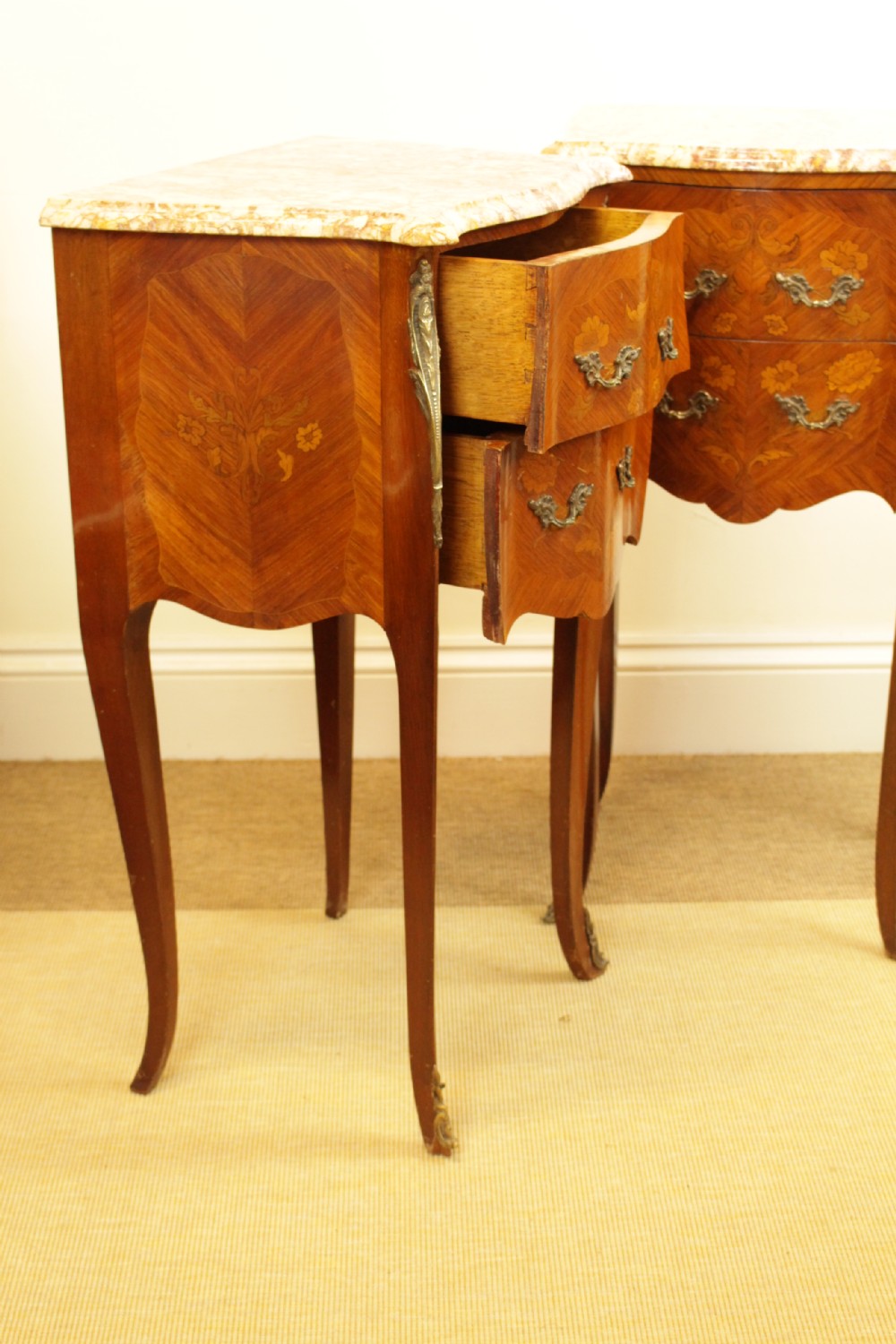 A Pair Of 1920's French Marble Top Bedsides  View VII