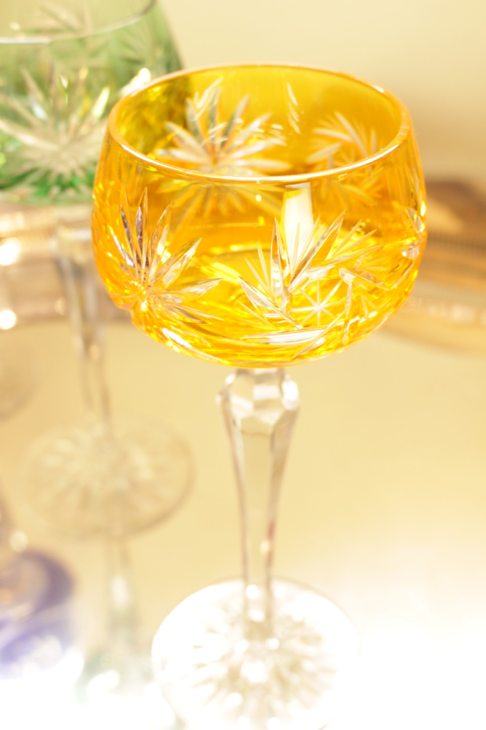 A Set Of Six Harlequin Bohemian Wine Glasses, 20cms  View II